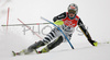 Katharina Duerr of Germany skiing in first run of women slalom World Cup race in Maribor, Slovenia. First slalom run of 44th Golden Fox trophy and Women FIS Alpine skiing World Cup was held in Maribor, Slovenia, on 13th of January 2008.
