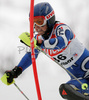 Irene Curtoni of Italy skiing in first run of women slalom World Cup race in Maribor, Slovenia. First slalom run of 44th Golden Fox trophy and Women FIS Alpine skiing World Cup was held in Maribor, Slovenia, on 13th of January 2008.
