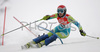 Vanja Brodnik of Slovenia skiing in first run of women slalom World Cup race in Maribor, Slovenia. First slalom run of 44th Golden Fox trophy and Women FIS Alpine skiing World Cup was held in Maribor, Slovenia, on 13th of January 2008.
