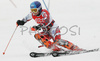 Third placed after first run, Tanja Poutiainen of Finland skiing in first run of women slalom World Cup race in Maribor, Slovenia. First slalom run of 44th Golden Fox trophy and Women FIS Alpine skiing World Cup was held in Maribor, Slovenia, on 13th of January 2008.
