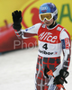 Fifth placed Tanja Poutiainen of Finland reacts after crossing finish line in second run of women slalom World Cup race in Maribor, Slovenia. Slalom race of 44th Golden Fox trophy and Women FIS Alpine skiing World Cup was held in Maribor, Slovenia, on 13th of January 2008.
