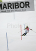 Winner Nicole Hosp of Austria skiing in second run of women slalom World Cup race in Maribor, Slovenia. Slalom race of 44th Golden Fox trophy and Women FIS Alpine skiing World Cup was held in Maribor, Slovenia, on 13th of January 2008.
