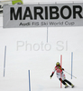 Winner Nicole Hosp of Austria skiing in second run of women slalom World Cup race in Maribor, Slovenia. Slalom race of 44th Golden Fox trophy and Women FIS Alpine skiing World Cup was held in Maribor, Slovenia, on 13th of January 2008.
