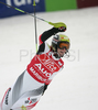 Winner Nicole Hosp of Austria skiing in second run of women slalom World Cup race in Maribor, Slovenia. Slalom race of 44th Golden Fox trophy and Women FIS Alpine skiing World Cup was held in Maribor, Slovenia, on 13th of January 2008.
