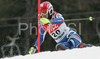 Nicole Gius of Italy skiing in second run of women slalom World Cup race in Maribor, Slovenia. Slalom race of 44th Golden Fox trophy and Women FIS Alpine skiing World Cup was held in Maribor, Slovenia, on 13th of January 2008.
