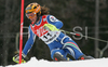 Chiara Costazza of Italy skiing in second run of women slalom World Cup race in Maribor, Slovenia. Slalom race of 44th Golden Fox trophy and Women FIS Alpine skiing World Cup was held in Maribor, Slovenia, on 13th of January 2008.
