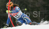 Chiara Costazza of Italy skiing in second run of women slalom World Cup race in Maribor, Slovenia. Slalom race of 44th Golden Fox trophy and Women FIS Alpine skiing World Cup was held in Maribor, Slovenia, on 13th of January 2008.
