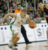 Teemu Rannikko (no. 9) of Union Olimpija during match of Euroleague League between KK Union Olimpija, Ljubljana, Slovenia and Lottomatica Roma, Italy. Match ended with victory of Union Olimpija, who defeated Lottomatica Roma with 82-73. Match between KK Union Olimpija and Lottomatica Roma was played in Tivoli hall in Ljubljana, Slovenia on 1. November 2006.
