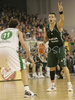 Sani Becirovic (no. 7) of Panathinaikos (R) organizing offence while Manuchar Markoishvili (no. 11) of Union Olimpija (L) is covering him during match of Euroleague League between KK Union Olimpija, Ljubljana, Slovenia and Panathinaikos Athens, Greece. Match ended with victory of Panathinaikos, who defeated Union Olimpija with 86:65. Match between KK Union Olimpija and Panathinaikos was played in Tivoli hall in Ljubljana, Slovenia on 8. November 2006.
