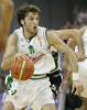 Manuchar Markoishvili (no. 11) of Union Olimpija attacking during match of 5th round of Basketball Euroleague League between KK Union Olimpija, Ljubljana, Slovenia and Partizan Belgrade, Serbia. Match ended with victory of Partizan, who defeated Union Olimpija with 70:71. Match between KK Union Olimpija and Partizan was played in Tivoli hall in Ljubljana, Slovenia on 22. November 2006.
