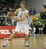 Teemu Rannikko (no. 9) of Union Olimpija during match of 7th round of Basketball Euroleague League between KK Union Olimpija, Ljubljana, Slovenia and DKV Joventut, Badalona, Spain . Match ended with victory of DKV Joventut, who defeated Union Olimpija with 67:69. Match between KK Union Olimpija and DKV Joventut was played in Tivoli Arena in Ljubljana, Slovenia on 7. December 2006.
