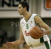 Hasan Rizvic (no. 8) of Union Olimpija during match of NLB League between Union Olimpija, Ljubljana, Slovenia and KK Zagreb, Croatia. Match ended with victory of Union Olimpija, who defeated Zagreb with 87:76. Match between KK Union Olimpija and Zagreb was played in Tivoli Arena in Ljubljana, Slovenia on 9. December 2006.
