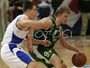 Teemu Rannikko (no. 9) of Union Olimpija (R) and Ziga Zagorc (no.11) of Helios Domzale (L) during final match of Spar Cup between KK Union Olimpija, Ljubljana, Slovenia and Helios Domzale, Slovenia. Match ended with victory of Helios Domzale, who defeated Union Olimpija with XX:XX. Match between KK Union Olimpija and Helios Domzale was played in Kodeljevo hall in Ljubljana, Slovenia on 11. February 2007. during final match of Spar Cup between KK Union Olimpija, Ljubljana, Slovenia and Helios Domzale, Slovenia. Match ended with victory of Helios Domzale, who defeated Union Olimpija with 77:70. Match between KK Union Olimpija and Helios Domzale was played in Kodeljevo hall in Ljubljana, Slovenia on 11. February 2007.
