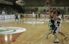 Robert Troha (no.7) of Helios Domzale (R) and Manuchar Markoishvili (no. 11) of Union Olimpija (L) during final match of Spar Cup between KK Union Olimpija, Ljubljana, Slovenia and Helios Domzale, Slovenia. Match ended with victory of Helios Domzale, who defeated Union Olimpija with 77:70. Match between KK Union Olimpija and Helios Domzale was played in Kodeljevo hall in Ljubljana, Slovenia on 11. February 2007.
