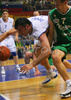 Sasa Doncic (no.4) of Helios Domzale (L) and Slavko Duscak (no.7) of Union Olimpija (R) fighting for ball during last match Basketball National Championship finals between Helios Domzale, Slovenia and KK Union Olimpija, Ljubljana, Slovenia. Match ended with victory of Helios Domzale, who defeated Union Olimpija with 82:65. Match between Helios Domzale and KK Union Olimpija was played in Domzale, Slovenia on 10. June 2007. With this victory Helios Domzale won National champion title for year 2007.

