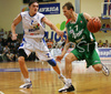 Slavko Duscak (no.7) of Union Olimpija (R) and Robert Troha (no.7) of Helios Domzale (L) during last match Basketball National Championship finals between Helios Domzale, Slovenia and KK Union Olimpija, Ljubljana, Slovenia. Match ended with victory of Helios Domzale, who defeated Union Olimpija with 82:65. Match between Helios Domzale and KK Union Olimpija was played in Domzale, Slovenia on 10. June 2007. With this victory Helios Domzale won National champion title for year 2007.

