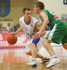Ziga Zagorc (no.11) of Helios Domzale (L) and Dejan Hohler (no.10) of Union Olimpija (R) during last match Basketball National Championship finals between Helios Domzale, Slovenia and KK Union Olimpija, Ljubljana, Slovenia. Match ended with victory of Helios Domzale, who defeated Union Olimpija with 82:65. Match between Helios Domzale and KK Union Olimpija was played in Domzale, Slovenia on 10. June 2007. With this victory Helios Domzale won National champion title for year 2007.
