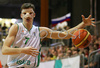 Goran Dragic (no.7) of Slovenia wearing protection mask after his nose injuries  during friendly match between Slovenia and France. Match ended with victory of France, who defeated Slovenia with 87:90. Match between Slovenia and France was played in Tabor Arena in Maribor, Slovenia on 25. August 2007.
