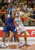 Tony Parker (no.9) of France (L) and Goran Dragic (no.7) of Slovenia (R) during friendly match between Slovenia and France. Match ended with victory of France, who defeated Slovenia with 87:90. Match between Slovenia and France was played in Tabor Arena in Maribor, Slovenia on 25. August 2007.
