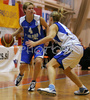 Reetta Piipari of Finland (L) and Katarina Ristic of Slovenia (R) during match of additional qualification round for Women Basketball European Championships between Slovenia and Finland. Match ended with victory of Slovenia, who defeated Finland with 72:56. Match between Slovenia and Finland was played in Slovenske Konjice, Slovenia on 5. September 2007.
