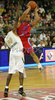 Trajan Langdon (no.21) of CSKA Moscow (R) and Ronell Taylor (no.30) of Union Olimpija (L) during match of 3nd round of Basketball Euroleague between Union Olimpija, Ljubljana, Slovenia and CSKA Moscow, Russia. Match ended with victory of Union Olimpija, who defeated CSKA Moscow with 74:72. Match between KK Union Olimpija and CSKA was played in Tivoli Arena in Ljubljana, Slovenia on 7. November 2007.
