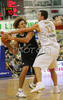 Shaun Stonerook (no.20) of Montepaschi Siena (L) and Marko Milic (no.12) of Union Olimpija (R) during match of 8th round of Basketball Euroleague between Union Olimpija, Ljubljana, Slovenia and Montepaschi Siena, Italy. Match between KK Union Olimpija and Montepaschi Siena was played in Tivoli Arena in Ljubljana, Slovenia on 13. December 2007.
