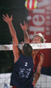 Andrej Flajs and Rok Satler of VKH Tv Pika and Gregor Perhaj and Alen Djordjevic Kamenik of Boznar and Partner during final match of Men National championships in beach volleyball between team VKH Tv Pika and team Boznar and Partner. Final match of Men National championships in beach volleyball was held in Kranj, Slovenia on 28th of July 2007. Match was won by VKH Tv Pika.
