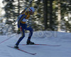 Third placed Carl Johan Bergman of Sweden skiing during men sprint race of e.on Ruhrgas IBU Biathlon World cup which was held on Pokljuka, Slovenia on 8.March 2006.
