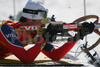 Frode Andresen of Norway during prone shooting in men sprint race of e.on Ruhrgas IBU Biathlon World cup which was held on Pokljuka, Slovenia on 8.March 2006.
