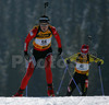 Dijana Grudicek of Slovenia skiing during women sprint race of e.on Ruhrgas IBU Biathlon World cup which was held on Pokljuka, Slovenia on 9.March 2006.
