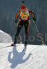 Kati Wilhelm of Germany skiing during women sprint race of e.on Ruhrgas IBU Biathlon World cup which was held on Pokljuka, Slovenia on 9.March 2006.
