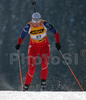 Winner Linda Tjorhom of Norway skiing during women sprint race of e.on Ruhrgas IBU Biathlon World cup which was held on Pokljuka, Slovenia on 9.March 2006.
