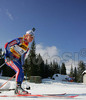 Lanny Barnes of Usa skiing during women sprint race of e.on Ruhrgas IBU Biathlon World cup which was held on Pokljuka, Slovenia on 9.March 2006.
