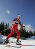 Winner Linda Tjorhom of Norway skiing during women sprint race of e.on Ruhrgas IBU Biathlon World cup which was held on Pokljuka, Slovenia on 9.March 2006.
