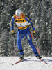 Third placed Carl Johan Bergman of Sweden skiing during men pursuit race of e.on Ruhrgas IBU Biathlon World cup which was held on Pokljuka, Slovenia on 11.March 2006.
