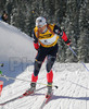 Vincent Defrasne of France skiing during men pursuit race of e.on Ruhrgas IBU Biathlon World cup which was held on Pokljuka, Slovenia on 11.March 2006.
