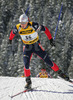 Alexandre Aubert of France skiing during men pursuit race of e.on Ruhrgas IBU Biathlon World cup which was held on Pokljuka, Slovenia on 11.March 2006.
