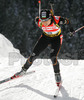 Pavlina Filipova of Bulgaria skiing during women pursuit race of e.on Ruhrgas IBU Biathlon World cup which was held on Pokljuka, Slovenia on 11.March 2006.
