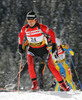 Tadeja Brankovic of Slovenia skiing during women pursuit race of e.on Ruhrgas IBU Biathlon World cup which was held on Pokljuka, Slovenia on 11.March 2006.
