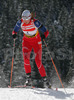 Linda Tjorhom of Norway skiing during women pursuit race of e.on Ruhrgas IBU Biathlon World cup which was held on Pokljuka, Slovenia on 11.March 2006.
