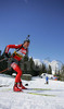 Teja Gregorin of Slovenia skiing during women pursuit race of e.on Ruhrgas IBU Biathlon World cup which was held on Pokljuka, Slovenia on 11.March 2006.

