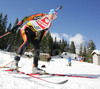 Martina Glagow of Germany skiing during women pursuit race of e.on Ruhrgas IBU Biathlon World cup which was held on Pokljuka, Slovenia on 11.March 2006.
