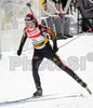 Katja Beer of Germany skiing during women pursuit race of e.on Ruhrgas IBU Biathlon World cup which was held on Pokljuka, Slovenia on 11.March 2006.
