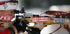 Ann Kristin Flatland of Norway during zeroing before women pursuit race of e.on Ruhrgas IBU Biathlon World cup which was held on Pokljuka, Slovenia on 11.March 2006.
