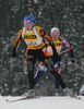 Martina Glagow of Germany skiing during mixed relay race of IBU Biathlon World Championship which was held on Pokljuka, Slovenia on 12.March 2006. Race was won by relay of Russia, relay of Norway placed second, while relay of France finished third.

