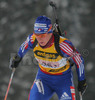 Rachel Steer of Usa skiing during mixed relay race of IBU Biathlon World Championship which was held on Pokljuka, Slovenia on 12.March 2006. Race was won by relay of Russia, relay of Norway placed second, while relay of France finished third.
