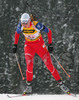 Linda Tjörhom of Norway skiing during mixed relay race of IBU Biathlon World Championship which was held on Pokljuka, Slovenia on 12.March 2006. Race was won by relay of Russia, relay of Norway placed second, while relay of France finished third.
