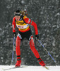 Dijana Grudicek of Slovenia skiing during mixed relay race of IBU Biathlon World Championship which was held on Pokljuka, Slovenia on 12.March 2006. Race was won by relay of Russia, relay of Norway placed second, while relay of France finished third.
