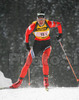 Teja Gregorin of Slovenia skiing during mixed relay race of IBU Biathlon World Championship which was held on Pokljuka, Slovenia on 12.March 2006. Race was won by relay of Russia, relay of Norway placed second, while relay of France finished third.
