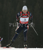 Fourth placed Florence Baverel-Robert of France skiing in women sprint race on Pokljuka, Slovenia. IBU Biathlon World Cup sprint race was held on Pokljuka, Slovenia on 17th of January 2007.
